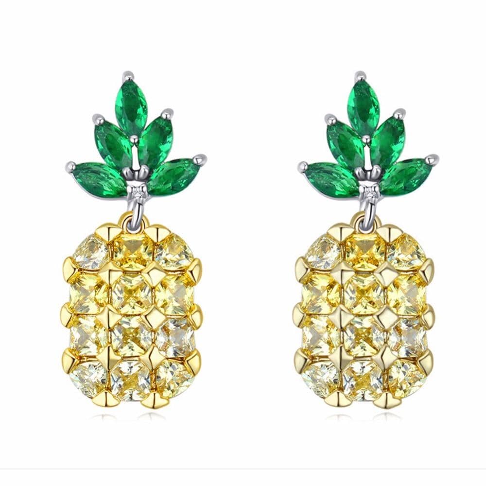 Lovely Pineapple Stud Earrings - 925 Sterling SilverEarrings