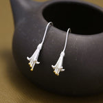 Lovely Long Flower Earrings - 925 Sterling SilverEarrings