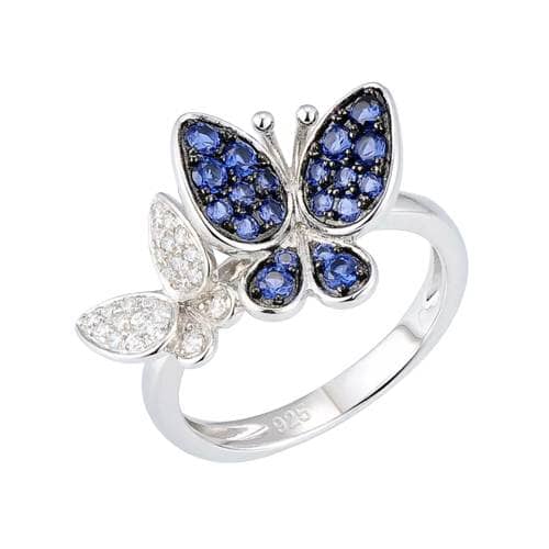 Luxury Shine Butterfly Sapphire Crystal Ring - 925 Sterling SilverRing