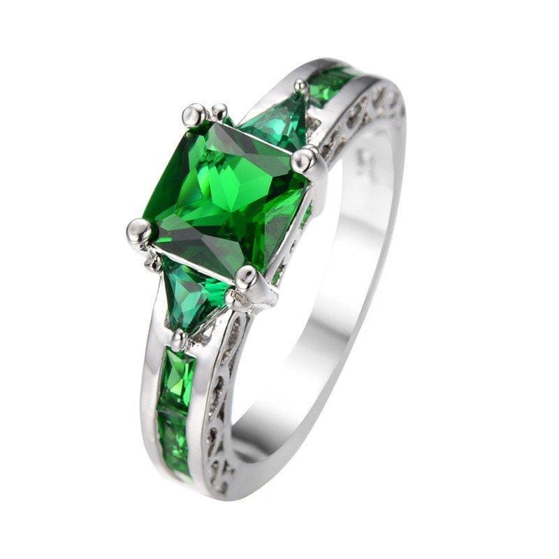 Simulated Emerald White Gold Filled RingRing7