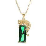 Metallic Emerald Leopard Crystal PendantPendant