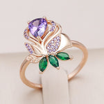 Crystal Flower Purple Zircon RingRing