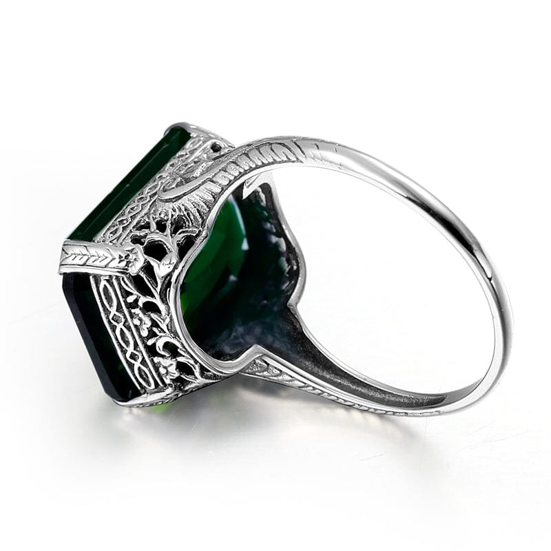 New Geometry Vintage Emerald Ring - 925 Sterling SilverRing