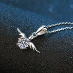 Diamond Angel Pendant Necklace - 925 Sterling SilverNecklace
