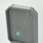 Green Luck Round Bead Jade Pendant Necklace - 925 Sterling Silver