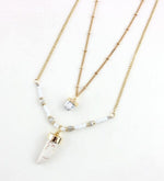 Double Layer Natural Stone Beads NecklaceNecklaceWhite