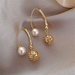 South Korea New Hollow-out Ball Drop EarringsEarrings