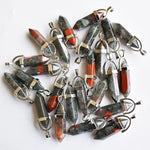 24pcs/Set Bloodstone Pillar Shape PendantsPendant