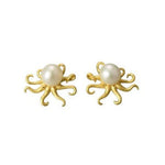 Octopus Natural Pearl Stud Earrings - 925 Sterling SilverEarrings