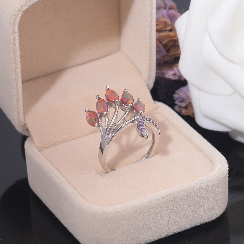 Orange Fire Opal with Amethyst Bohemia RingRing