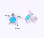 Lovely Cute Tortoise Blue Fire Opal Stud EarringsEarrings