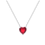 Little Heart Shape Ruby Necklace - 925 Sterling SilverNecklace