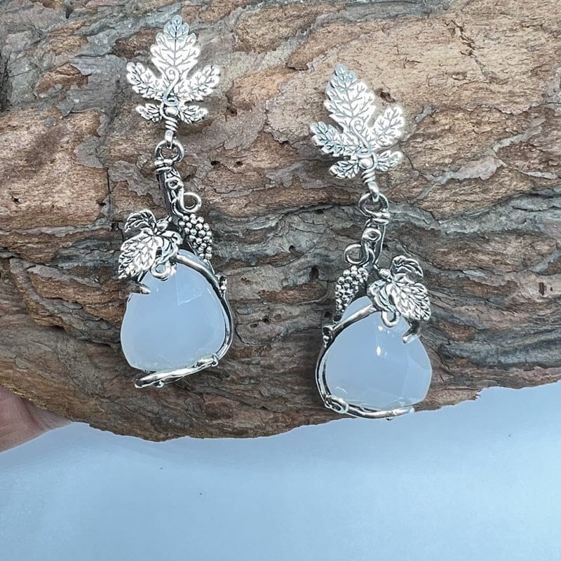 Vintage Water Droplets White Stone EarringsEarrings