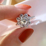 Luxury Diamond Lotus Ring - 925 Sterling SilverRing