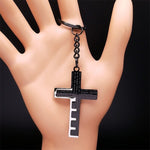 WWJD Cross Christian Prayer Necklace - ( Stainless Steel Gold )NecklaceA Keychain BK