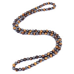 Natural Tiger Eye Stone Beads Necklaces Men Fashion Meditation Yoga Necklaces for Women New Design Handmade Reiki Prayer JewelryNecklaceTiger Eye Hematite55cm