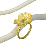 Blooming Anemone Peridot Flower Adjustable Ring - 925 Sterling SilverRing