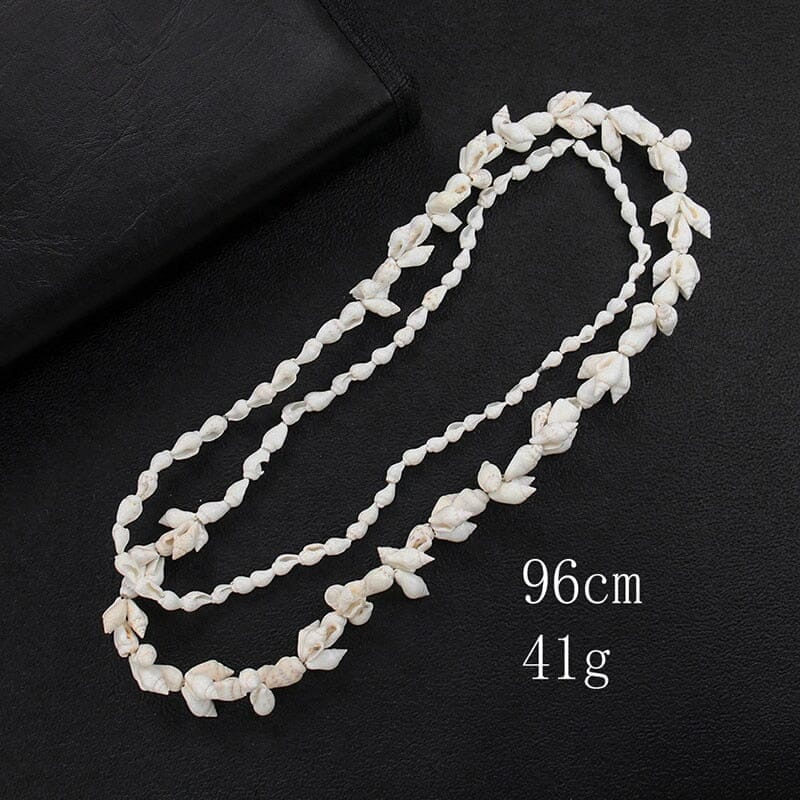 Natural White Conch Puka Shell Beads NecklaceNecklace