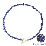 Boho Fashion Aventurine and other Stone Chips ChokerNecklace9 Lapis lazuli