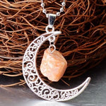 Natural Healing Crystal Moon Pendant NecklaceNecklaceFor Grief