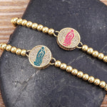 5 Colors Virgin Mary WWJD Handmade Pearl Adjustable BraceletBracelet