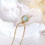 Aesthetic Charm Oval Opal Stainless Steel NecklaceNecklace