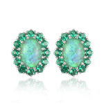 Green Fire Opal Emerald Stud EarringsEarrings