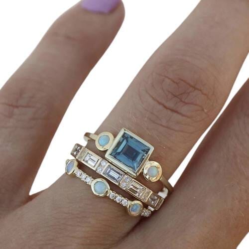 Luxury 3PC Gold Color Trendy RingRing