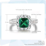 Beautiful Emerald Silver Plated RingNecklace