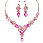Blue Sapphire Necklace Earring SetEarrings2pcs Set Hot Pink