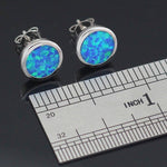 Blue Fire Opal Silver EarringsEarrings