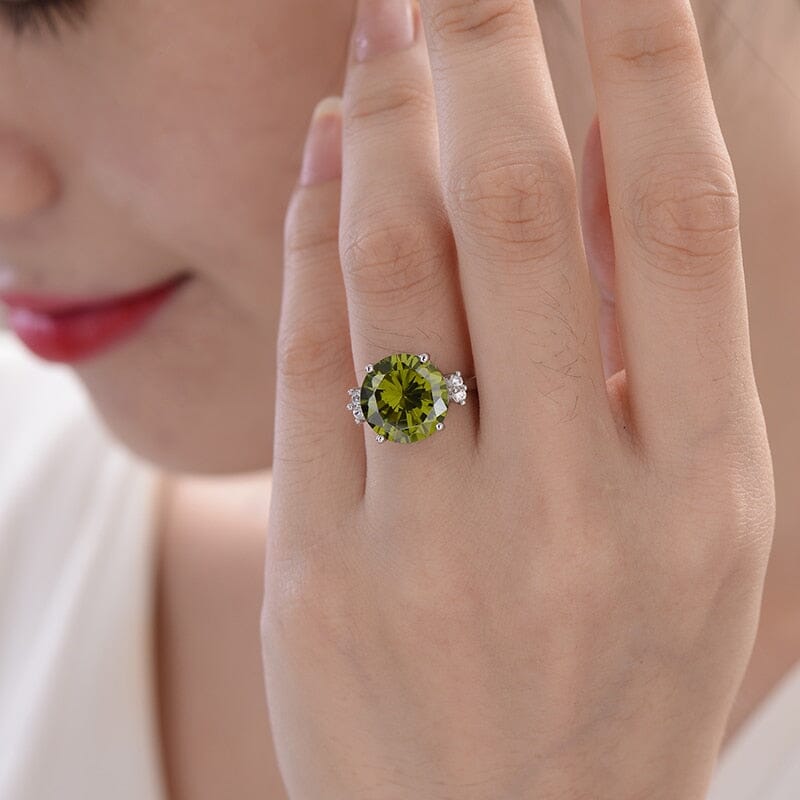 Solitaire Green Spinel Section Peridot RingRing6
