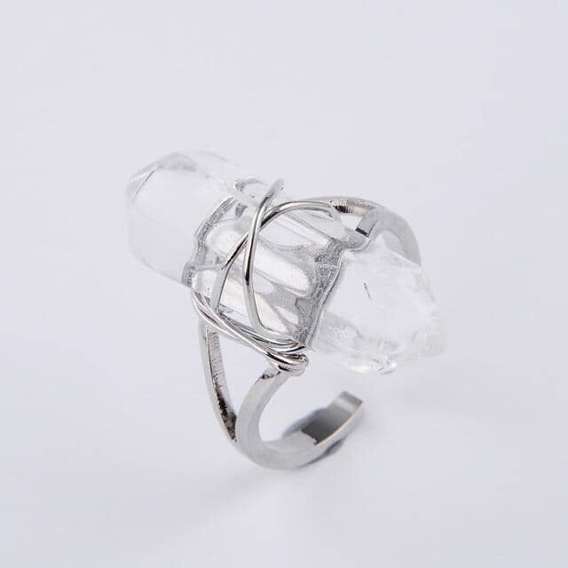 Natural Stone Crystal Ring (Resizeable)Jewelry Setwhite class