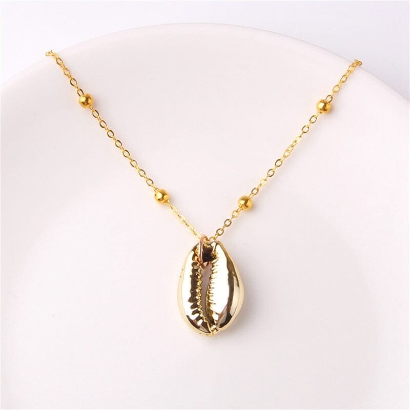 Boho Shell Necklace Sea Shell Chain Pendant NecklaceNecklace25 about 2.3cm