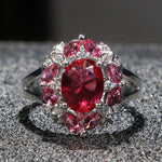 Trendy Design Ruby Aquamarine Sapphire Ring - 925 Sterling SilverRing6Red