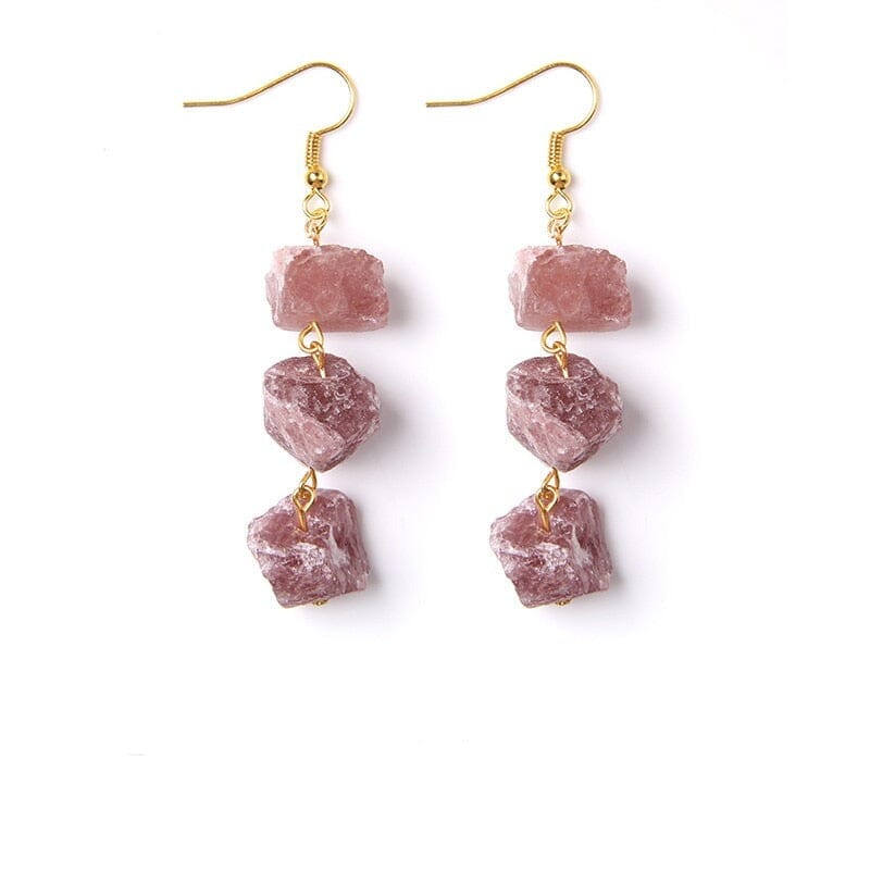 Raw Minerals Natural Drop EarringsEarrings3 Strawberry crystal