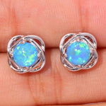 Sweet Stud Blue Fire Opal JewelryEarrings