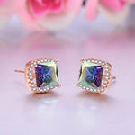 Mystic Jewelry Rose Gold Color Square Stud EarringsEarrings
