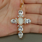 Shell Puka Cubic Zirconia Cross NecklaceNecklace