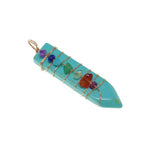 Handmade Wrap Pendulum 7 Chakra Sword PendantPendantTurquoise
