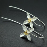 Lovely Long Flower Earrings - 925 Sterling SilverEarringsE11