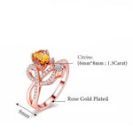 1.3ct Citrine Rose Gold Color Elegant RingRing