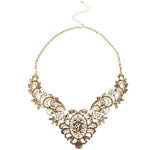 European Vintage Luxurious Bronze Lace Flower Chain Choker NecklaceNecklace