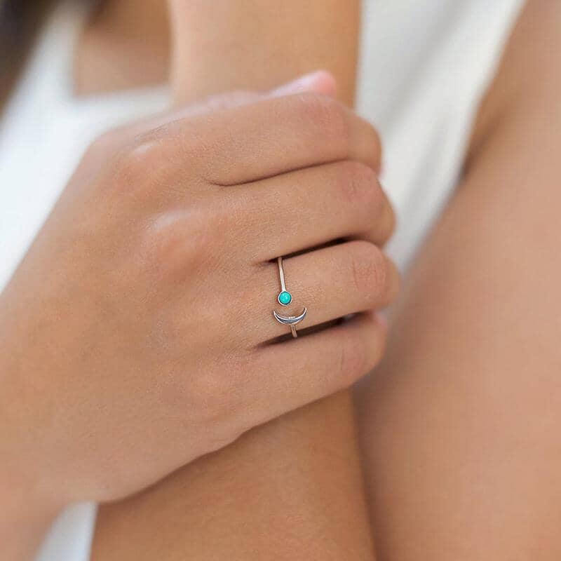 Turquoise Cuff Ring - 925 Sterling SilverRing