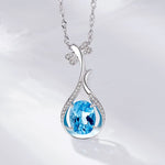Little Pipa Aquamarine Pendant Necklace - 925 Sterling SilverNecklace