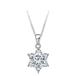 Diamond Snowflake Pendant Necklace - 925 Sterling SilverNecklaceBox chain