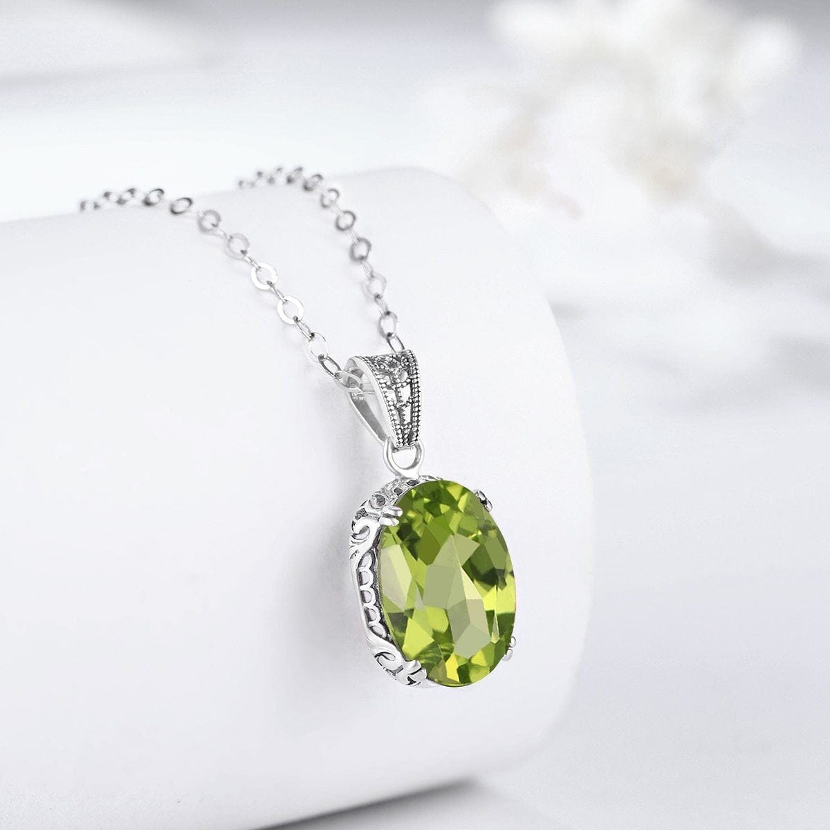 Peridot 925 Sterling Silver NecklaceNecklace
