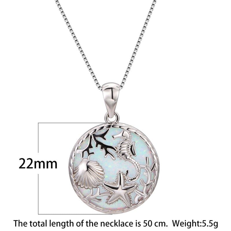 Dainty Ocean Star Opal Pendant NecklaceNecklaces