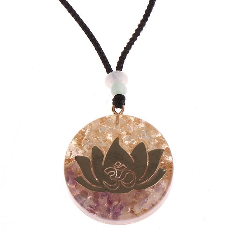 Natural Orgonite Lotus Crystal NecklaceHealing Crystal