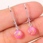 6mm Pink Fire Opal Drop EarringsEarrings